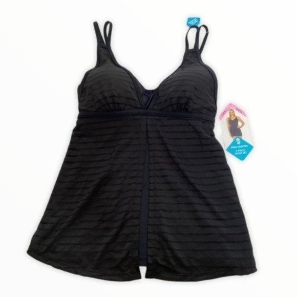 Free Country Other - Free Country Two Piece Swim Set Black